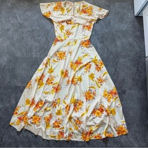 Vintage handmade 70's floral bird Maxi Dress